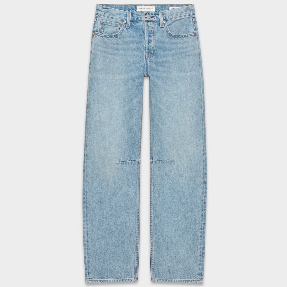 Denim Forum Patti Light Blue Straight Leg Jeans 25